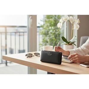Kate Spade Staci Saffiano‎ Large Wallet - NWT (New) Black